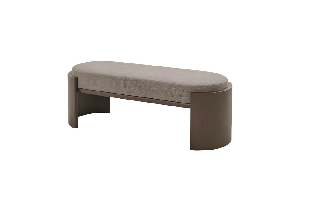 Elsa Boucle Ottoman In Teak Colour
