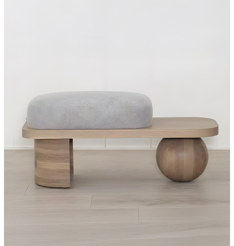 Saga Boucle Ottoman In Teak Colour