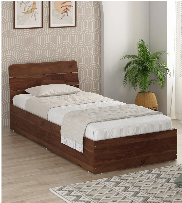 Kosmo Solace Single Bed In Sheesham Finish With Box Storage