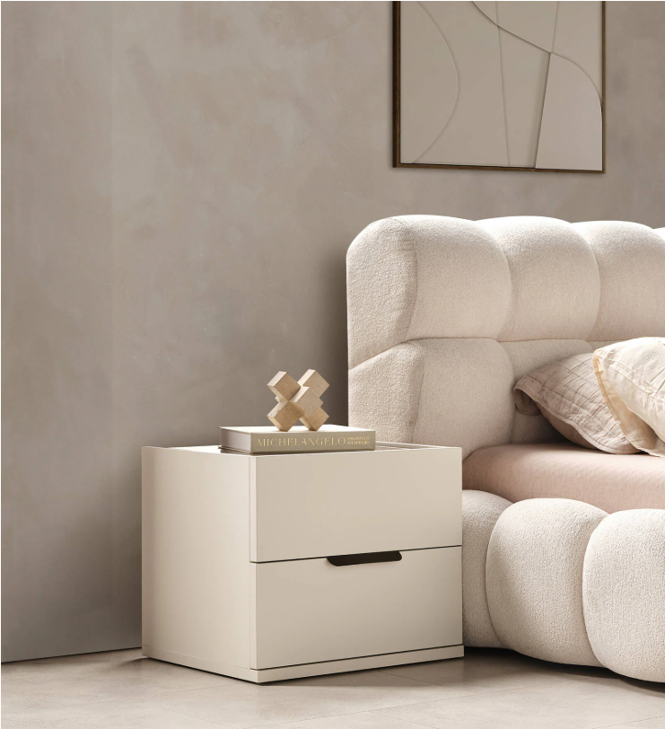 Toscana Night Stand In Cream Colour (Set of 2)
