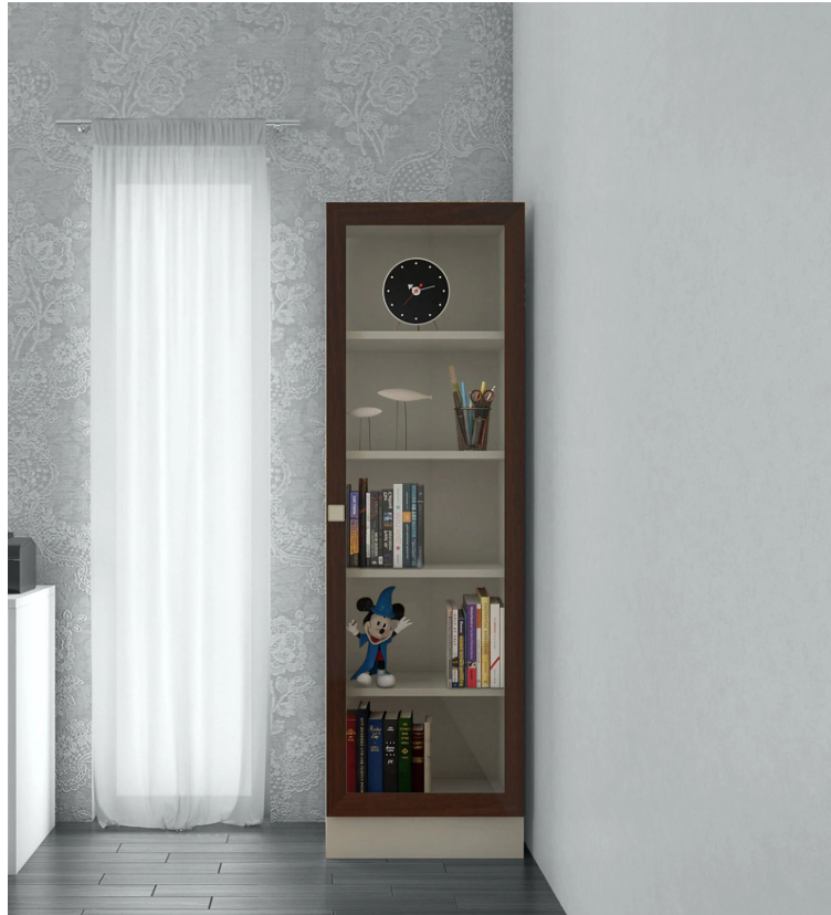 Celestia Book Case in Coffee Walnut Finish