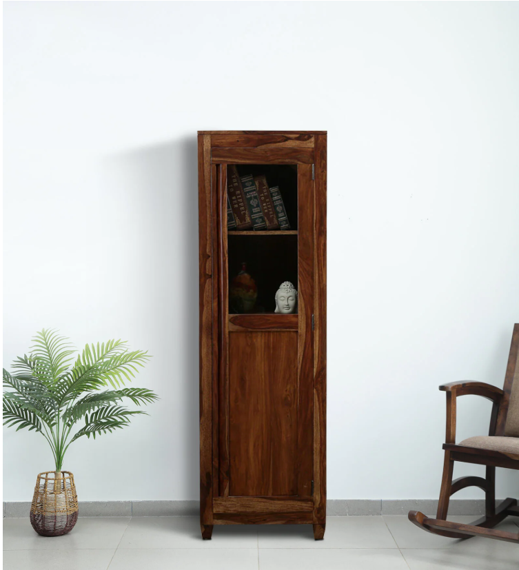 Rezzan Sheesham Wood Book Case in Rustic Teak Finish