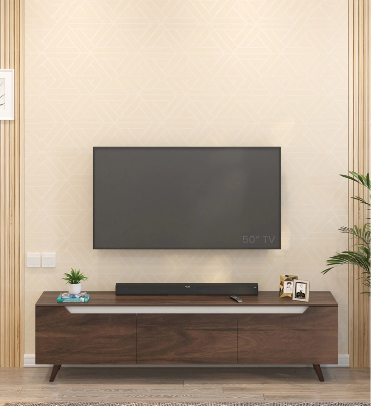 Blesky TV Console In Brown Maple Finish